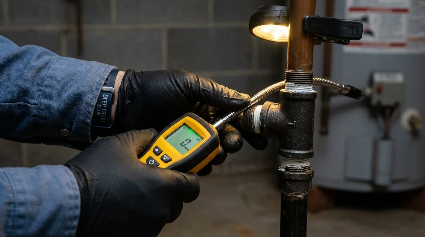 Gas leak detection with electronic sniffer by Johns Plumbing LLC in Presidio
